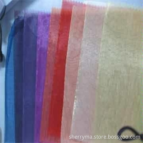 Newest design 30dx30d polyester two tone organza fabric plain woven fabric for dress
